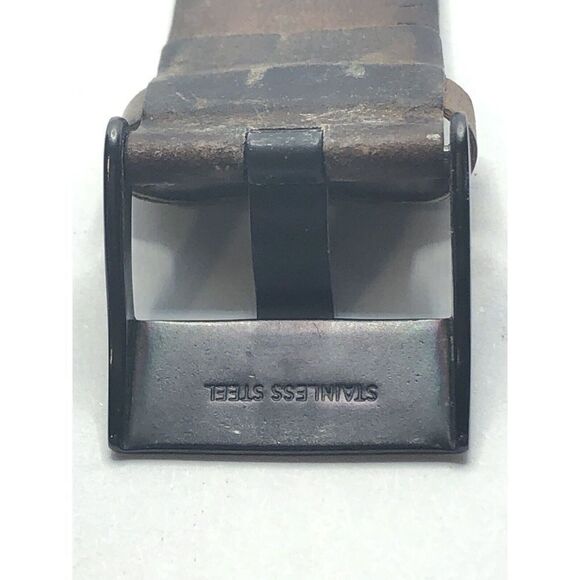 Diesel Watch Parts Half Band 2 Piece Leather Brown 22mm PY197 - Picture 4 of 9